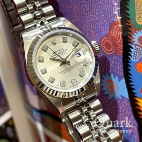 ロレックス デイトジャスト Ref.69174G シルバー10Pダイヤ