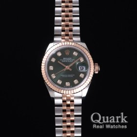 ロレックス デイトジャスト28 Ref.279171G オリーブグリーン10Pダイヤ