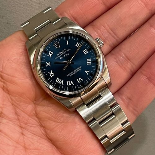ロレックス エアキング Ref.114200 青プリントローマ